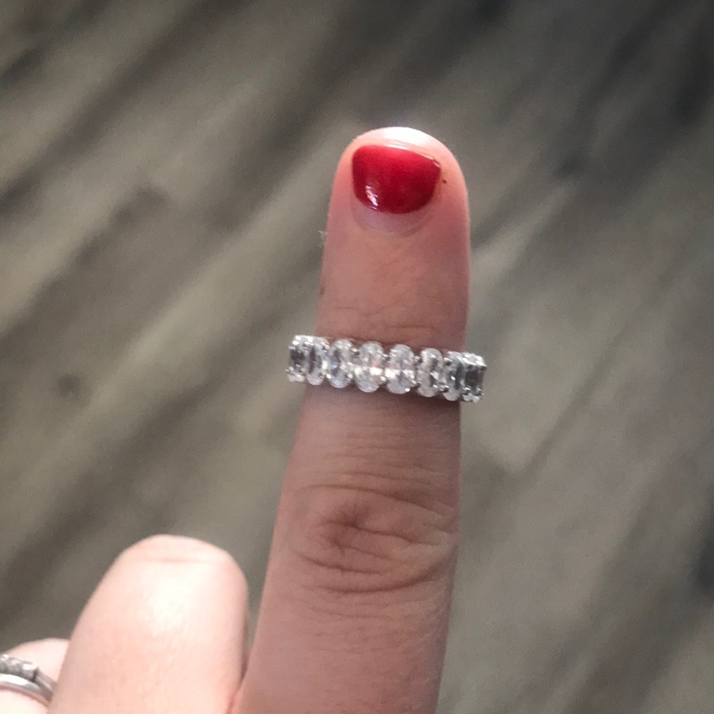 Everly oval lab created diamond stackable ring